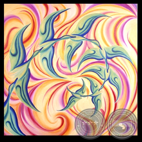 TORMENTA DE HOJAS, 2002 - Óleo de MERCEDES CENTURIÓN